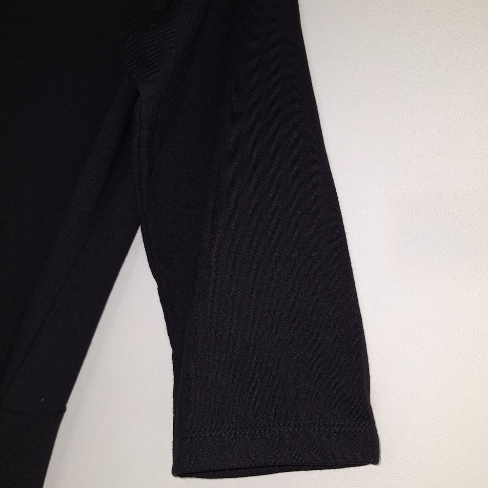 Whimsigoth Asymmetrical Hem LOGO Lounge L French Terry 3/4 Sleeve Dress Black - Picture 3 of 16